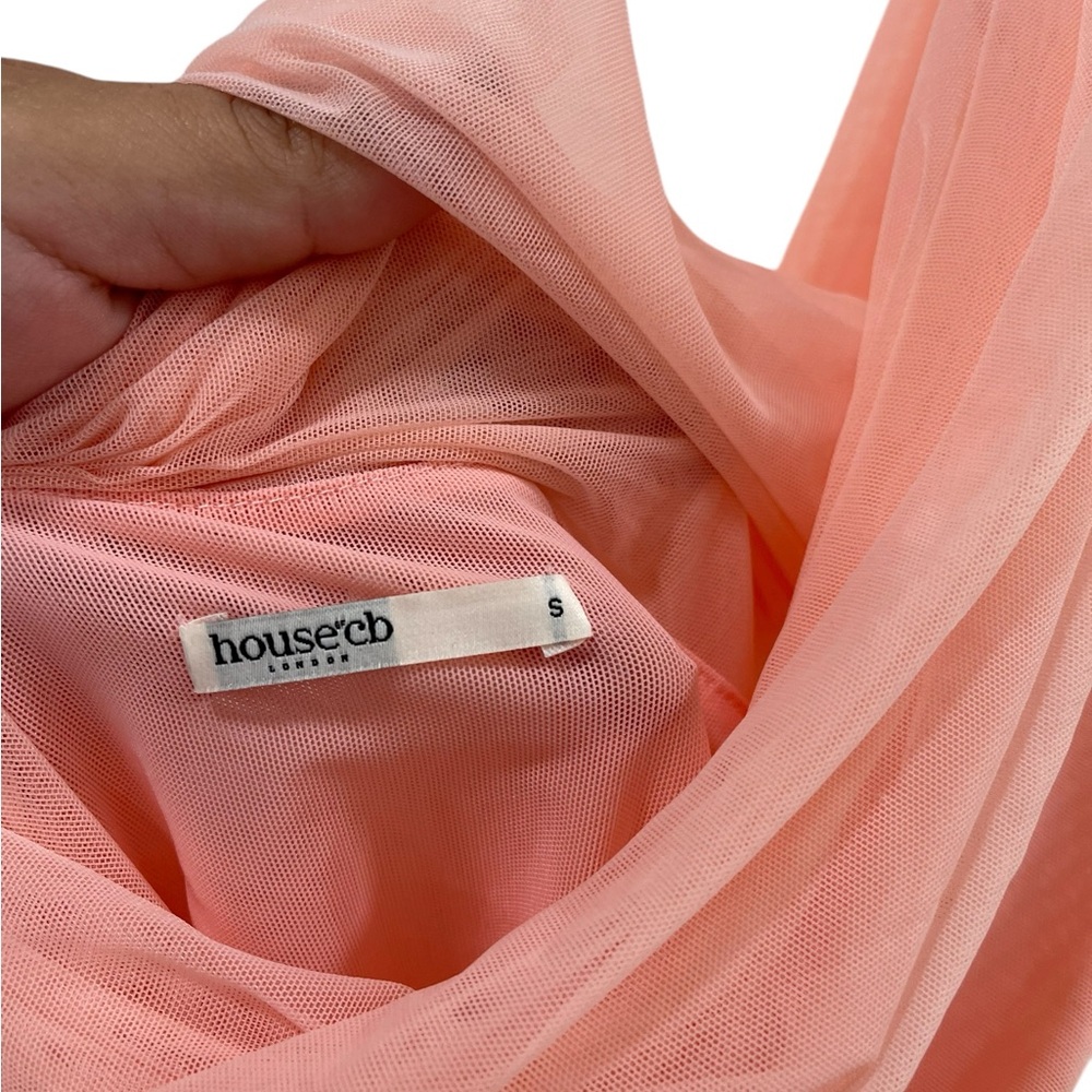 House Of Cb Charla Soft Apricot Ruffle Mini Dress Size S - Picture 4 of 5